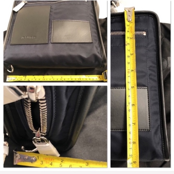 Jil Sander navy square canvas backpack crossbody bag - Picture 4 of 8